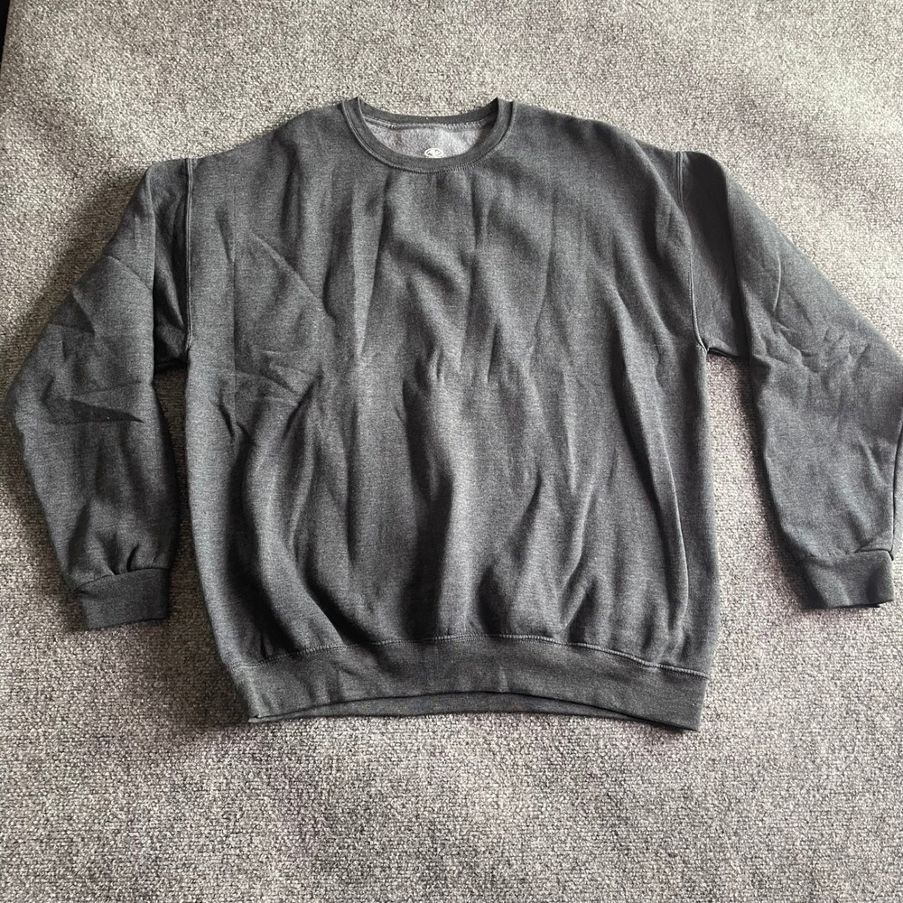 Athletic Works Mens Charcoal‎ Grey Crewneck Sweatshirt Fleece Pullover Size XL